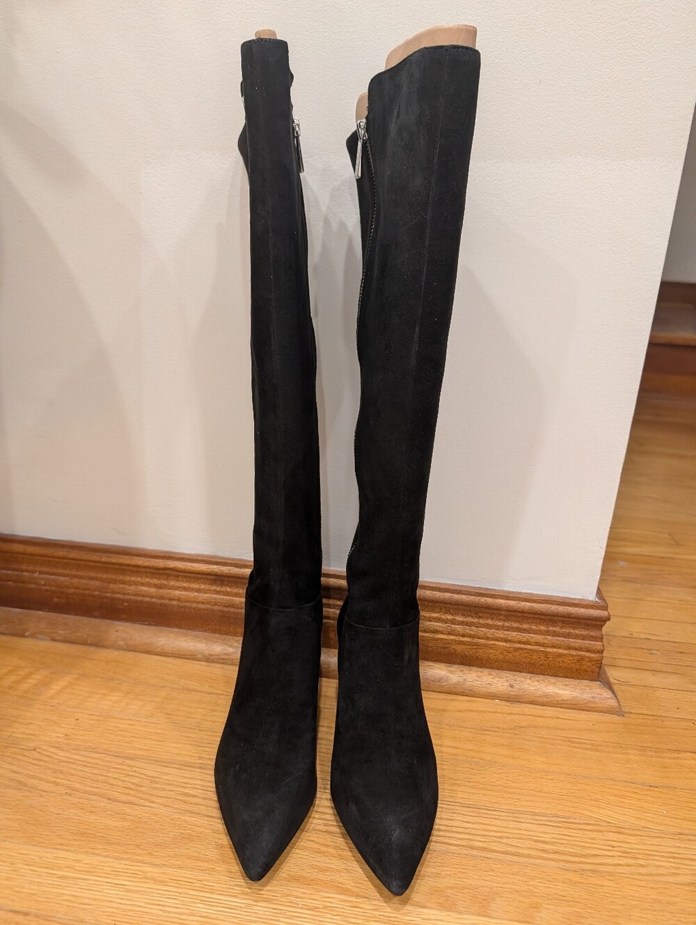 MICHAEL Michael Kors Black Over-the-Knee Pointed Toe Suede Boots
